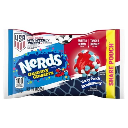 NERDS Gummy Clusters Candy Berry Punch Breakaway Summer Gummy Candy 3 Oz