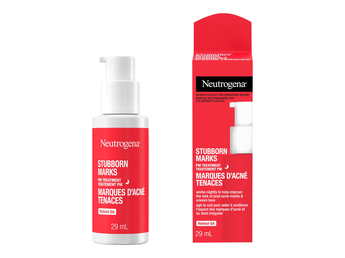 Neutrogena Stubborn Marks PM Treatment - Acne, Retinol Skin Care, Vitamin A - post-acne marks exfoliator - Fragrance Free, 29mL