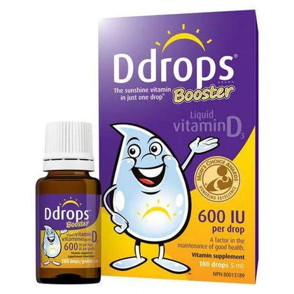 Ddrops Booster Liquid Vitamin D3 Vitamin Supplement, 600 Iu 180 Drops