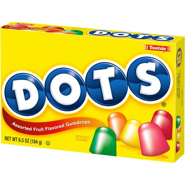 Dots Assorted Fruit Flavored Gumdrops, Theater Box, 6.5 Oz