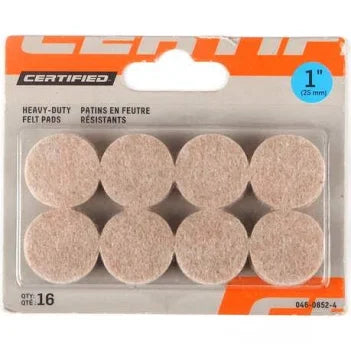 1-Inch Heavy Duty Felt Gard Pads, Beige, 8-Pack