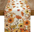 Autumn Pumpkin Sunflower Maple Leaf Table Runner,