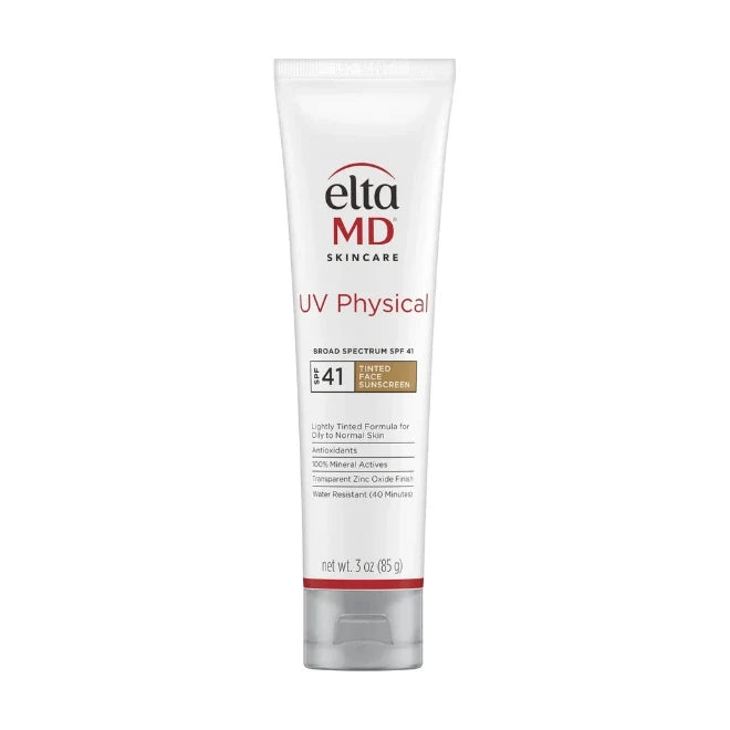 EltaMD UV Physical Tinted Mineral Sunscreen, Broad-Spectrum SPF 41, Chemical-Free Face Sunscreen for Sensitive Skin and Post-Procedure Skin, Non-Greasy, 3.0 oz