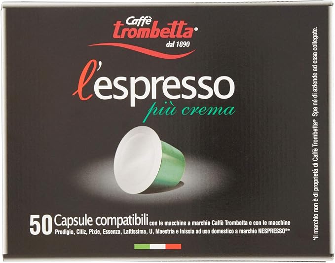 Caffè Trombetta L'Espresso Più Crema, 100 singles