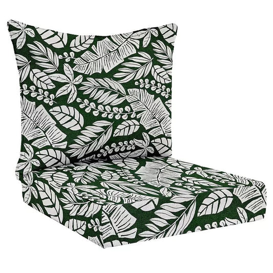 Sonoma Goods for Life® Indoor / Outdoor Deep Seat Cushion 2-piece Set, Green Palm