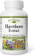 Natural Factors Herbal Factors Hawthorn Extract 300 mg, 60 Veg Caps
