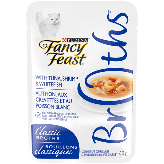 Purina Fancy Feast Classic Tuna Shrimp & Whitefish Broth for Cats 1.4 Oz Pouch