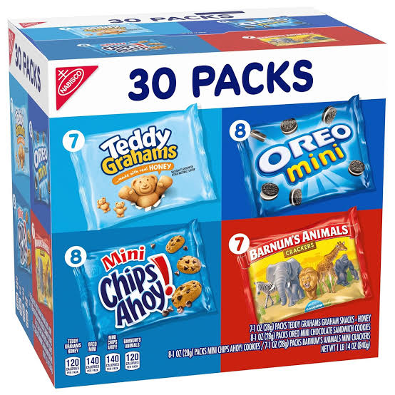 OREO CHIPS AHOY! Teddy Grahams Honey & Barnum S Animal Crackers Variety Pack 30 Snack Packs