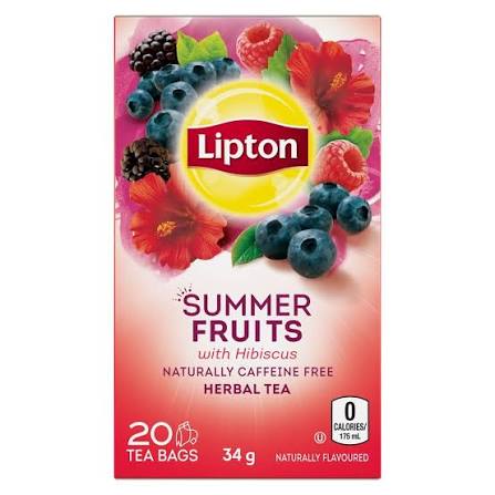 Lipton Summer Fruits with Hibiscus Herbal Tea - 20 Count