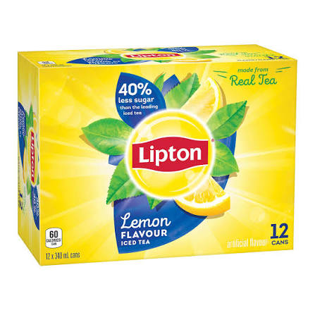 Lipton Lemon Iced Tea, 340 ml Cans, 12 Pack