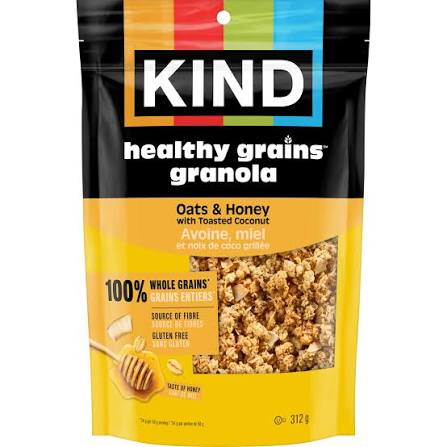 KIND Healthy Grains Clusters, Oats and Honey with Toasted Coconut Granola, Gluten Free, 312 Gram Bag