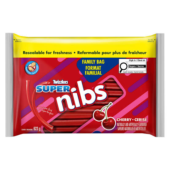 TWIZZLERS Licorice Candy, Cherry Super Long Nibs, Candy to Share, 623g