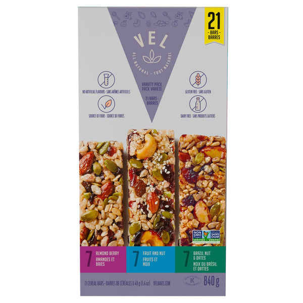 Vel All Natural Cereal Bars Variety Pack 840g