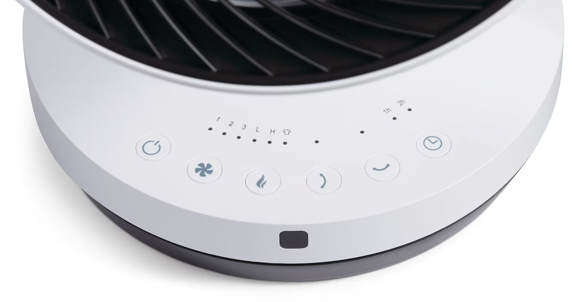 NOMA 2-in-1 Portable Space Fan Heater/Air Circulator w/Remote Control, 1500W, White