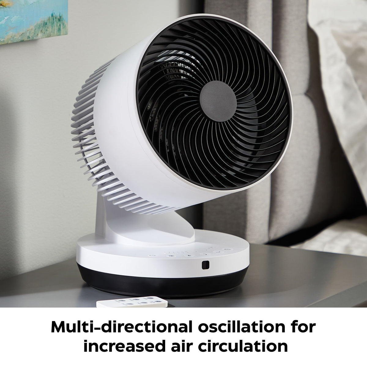 NOMA 2-in-1 Portable Space Fan Heater/Air Circulator w/Remote Control, 1500W, White