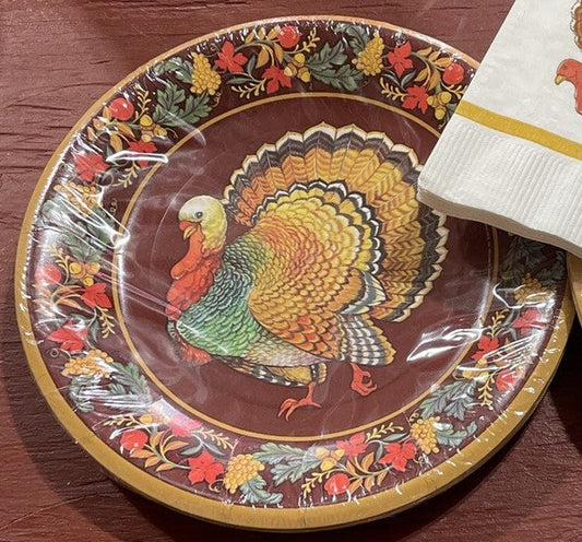 Thanksgiving Deep Dish paper Plates 7" 8pcs
