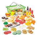 100 Piece Play Food Set with Shopping Basket