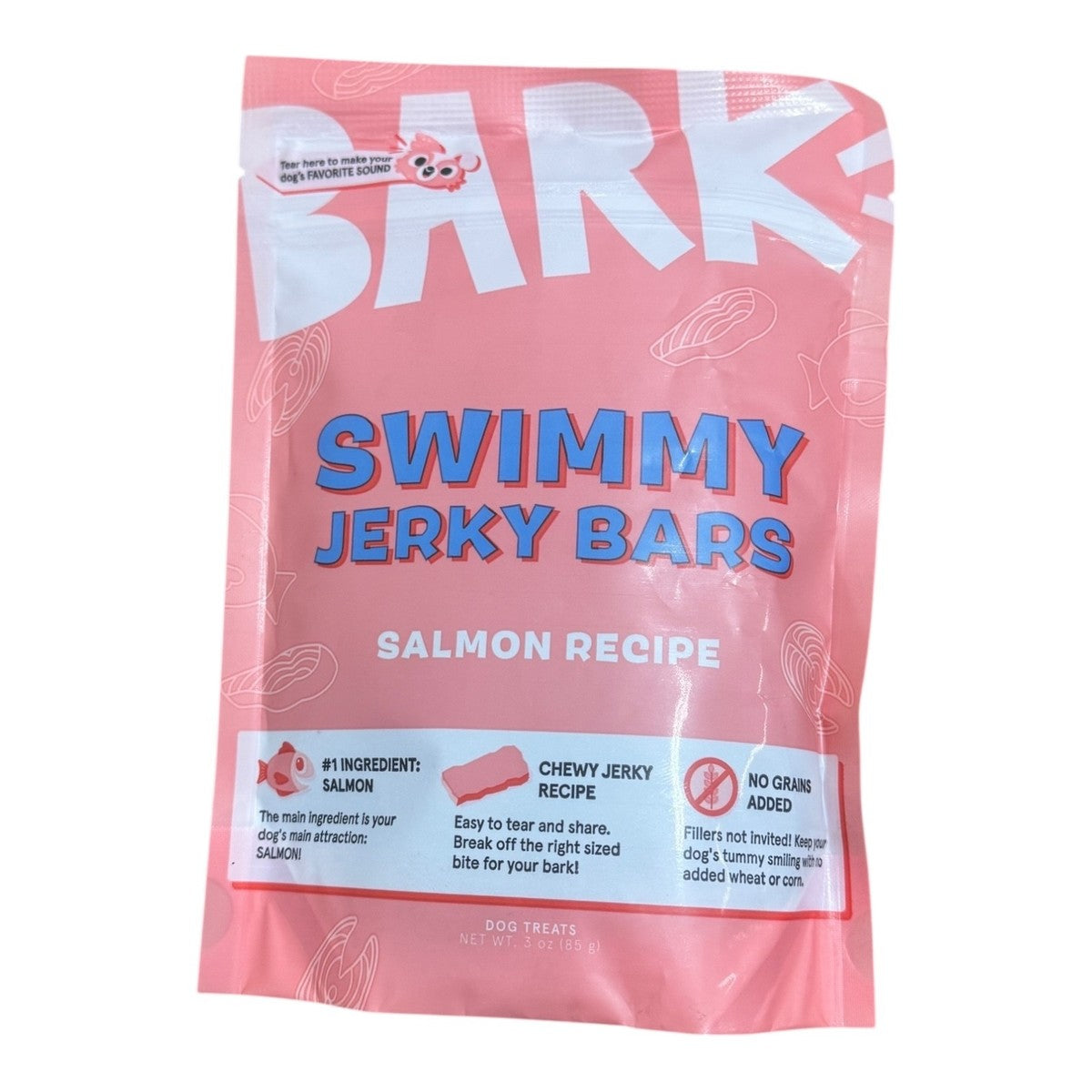 Bark Swimmy Jerky Bars Salmon Recipe Dog Treats  3oz