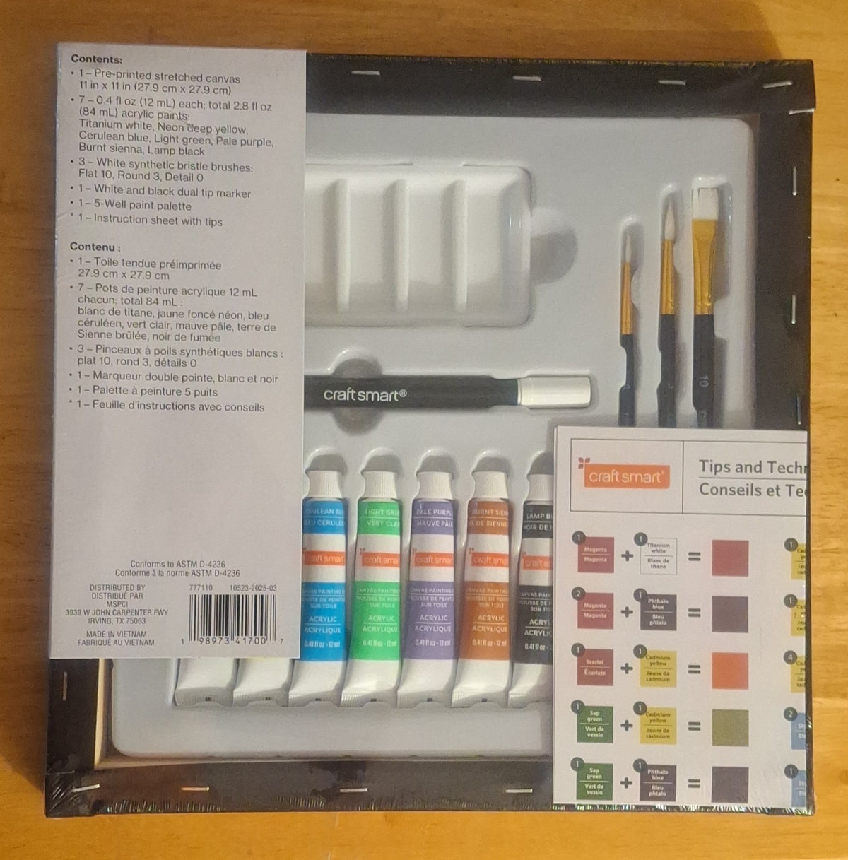 Craft Smart Halloween Canvas Painting Kit 11 X 11 in, 13 Pc, Includes Neon Paint