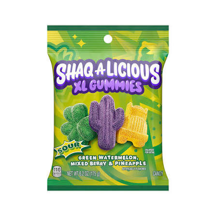 Shaq-a-Licious Xl Gummies Sour Chewy Candy, 6.2 Oz