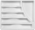 6 Compartment White Cutlery Tray