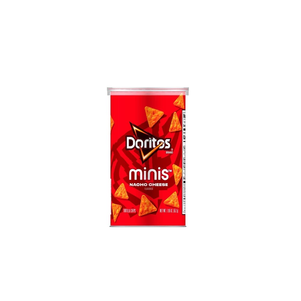 Doritos Minis Nacho Cheese Flavored Tortilla Chips Single Serve Canister 1.95 Oz