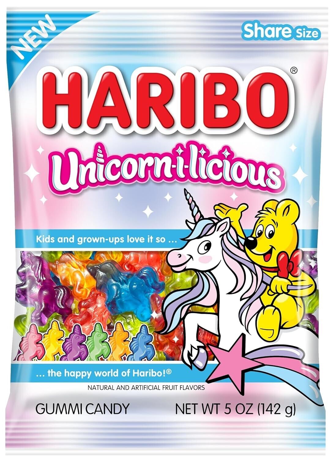 Haribo 4 Oz UNICORNILICIOUS Gummi Candy