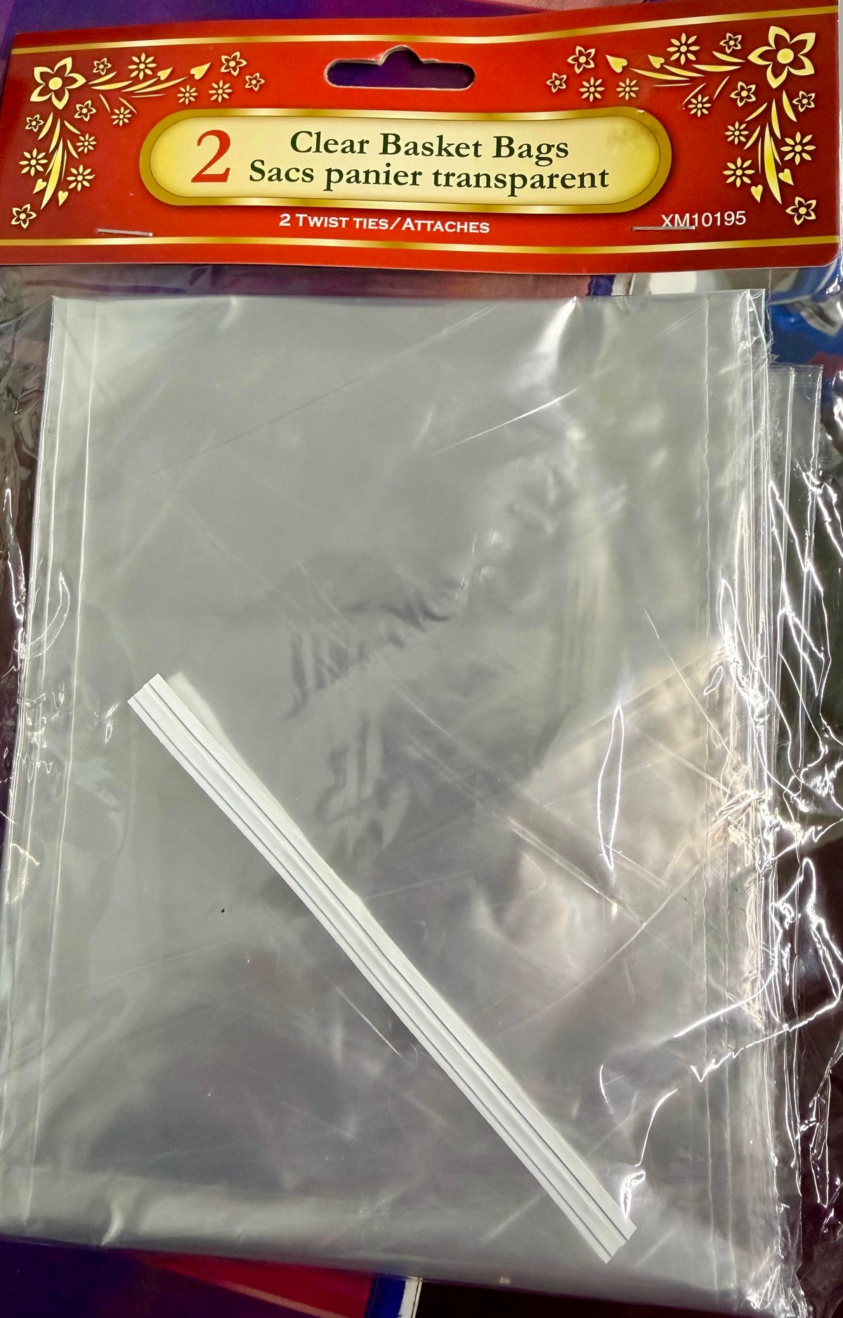 2 Clear Basket Bags