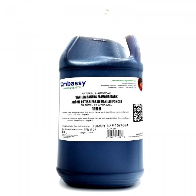 Natural and Artificial Vanilla Bakers Flavor Dark, 4L